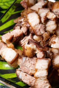 Pan fried pork to show Filipino food in Woodland Hills