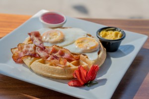 waffle with bacon and eggs to show waffles in Woodland Hills